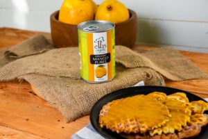 Organic TJC Mango Juice with waffles